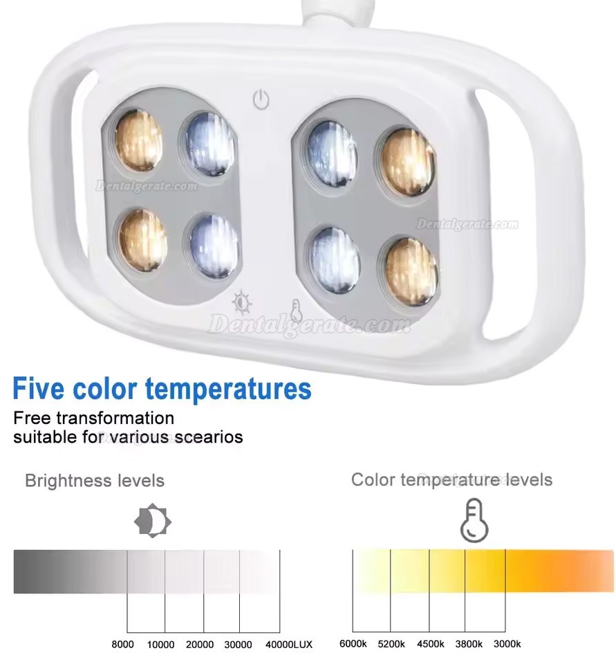 Zahnarztlampe 8 LEDs, 10 W, zweifarbig einstellbar mit infrarot-induktive